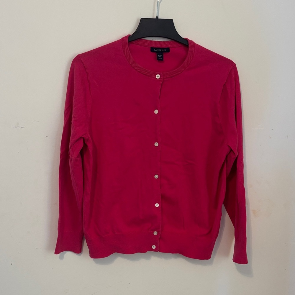 Lands' End Vibrant Pink Knit Sweater